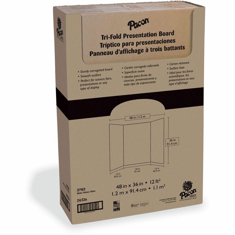 Pacon Presentation Boards - 36" Height x 48" Width - White Surface - 24 /...