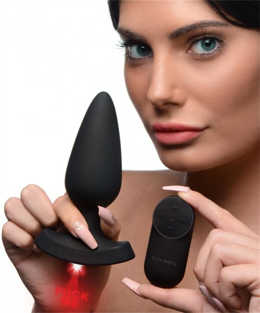 Vibrating Butt Plug with Laser Light, Large Anal Vibrator with Remote Control
