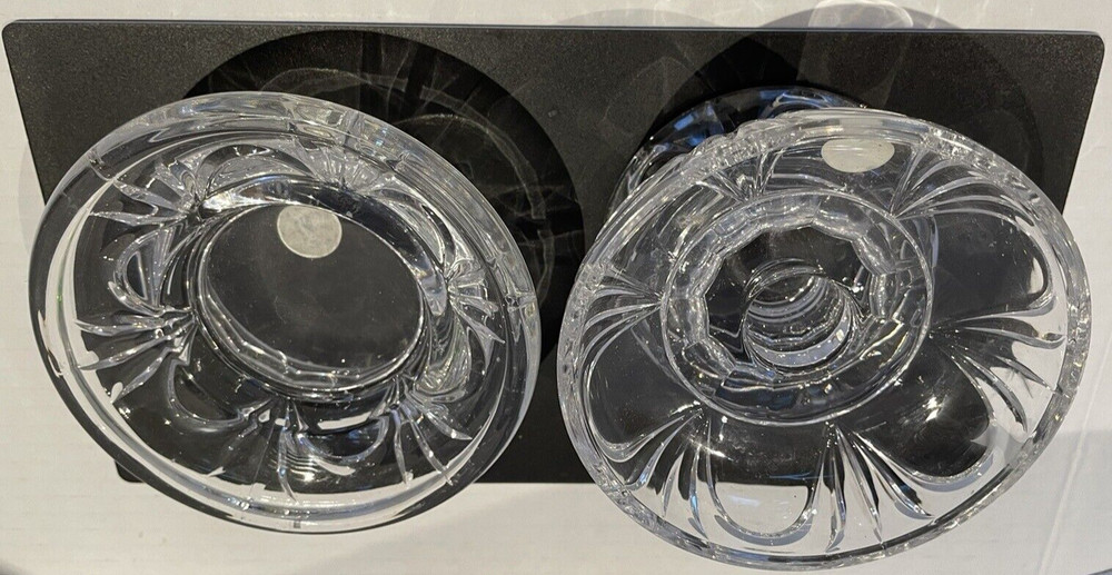 2 Party Lite Crystal Candle Holders 2 Sizes