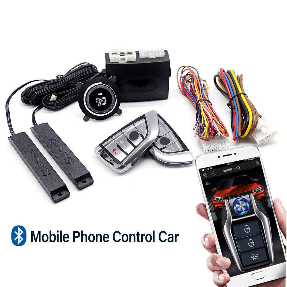 SUV Car Engine Ignition Switch Push Button Starter Kit Keyless Entry APP Control