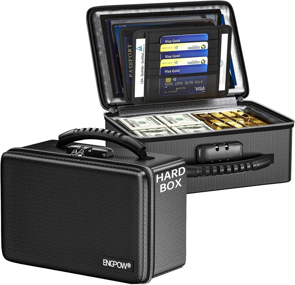 Advanced Fireproof Box for Documents & Valuables - Water-Resistant & Lightweight
