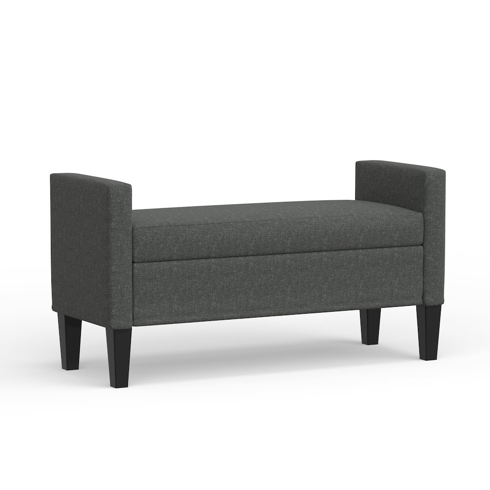 46" Storage Bench with Arms - Dark Gray