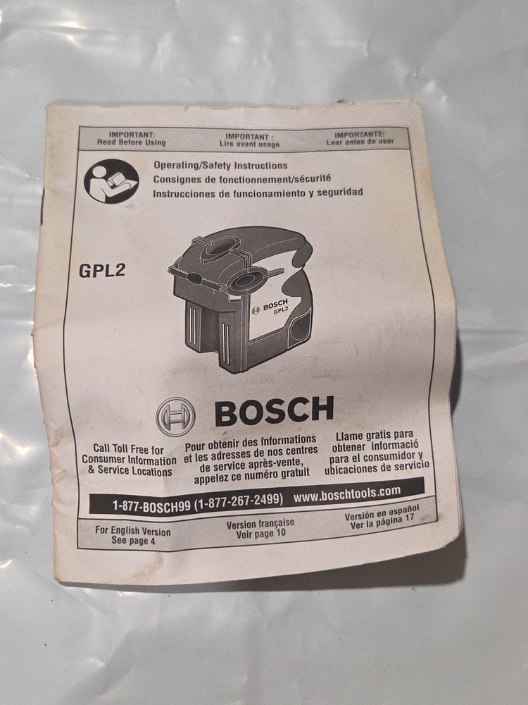 Bosch GPL 2 Professional Two-Point Self-Leveling Plumb Laser