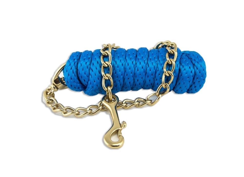 Basic Poly Lead Rope with Chain Royal Blue