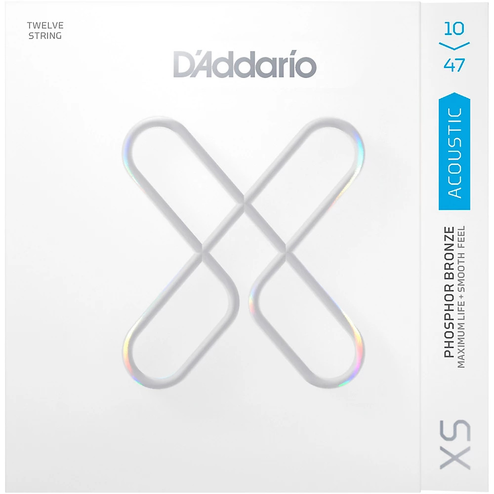 D'Addario XS Acoustic Phosphor Bronze Strings, 12-String Light (10-47)