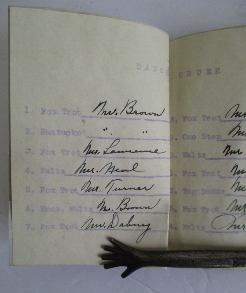 WRIGHT AERONAUTICAL (WAC) 1920 Dance Card Booklet