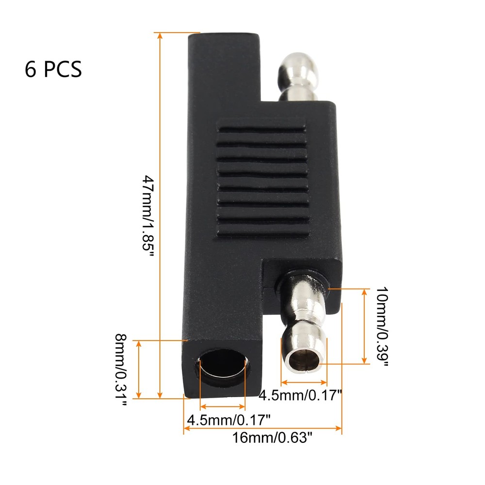 6 Pack SAE Polarity Reverse Adapter Connector, SAE Quick Disconnect Plug Adapter