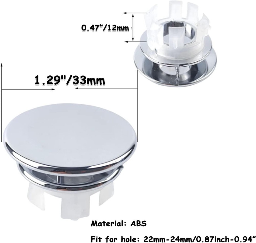 4 Pack Sink Basin Overflow Trim Ring Solid Brass Bathroom Silver