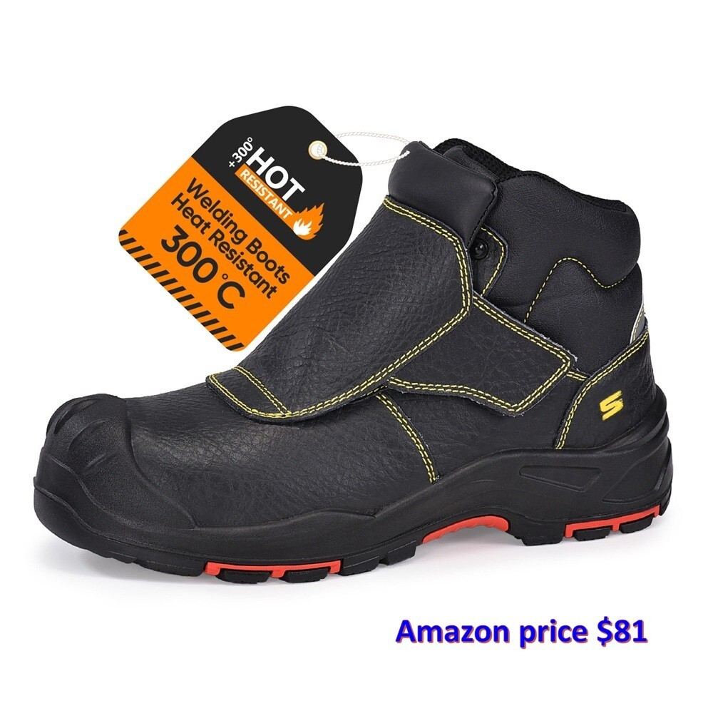 Welding Boots for Men-Toe Safety Fire Resistant 300C Anti-nail and Electric Safe