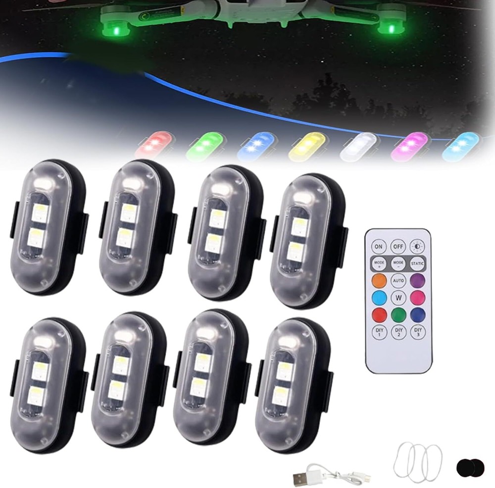 Summer LED Lights for Car, Remote Control Strobe Light, Drone Strobe Light