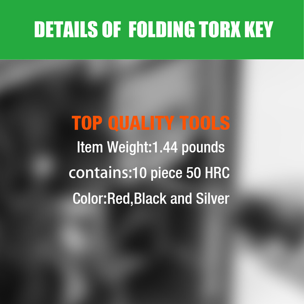 10 PC Tamper Proof Star Key Set Folding Locking Torx security screwdriver T6-T30