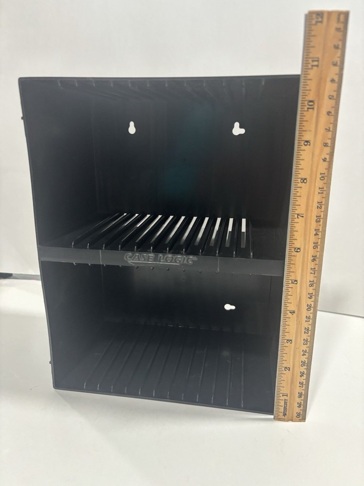 Case Logic Black Plastic 2-Shelf CD/DVD Rack, Freestanding or Wall Mounted