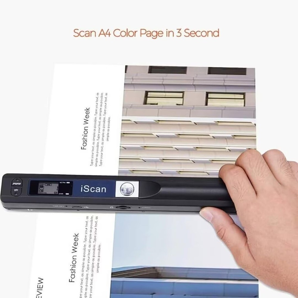 Portable Scanner, Photo Scanner wand for A4 Document reader, Handheld Scanner...