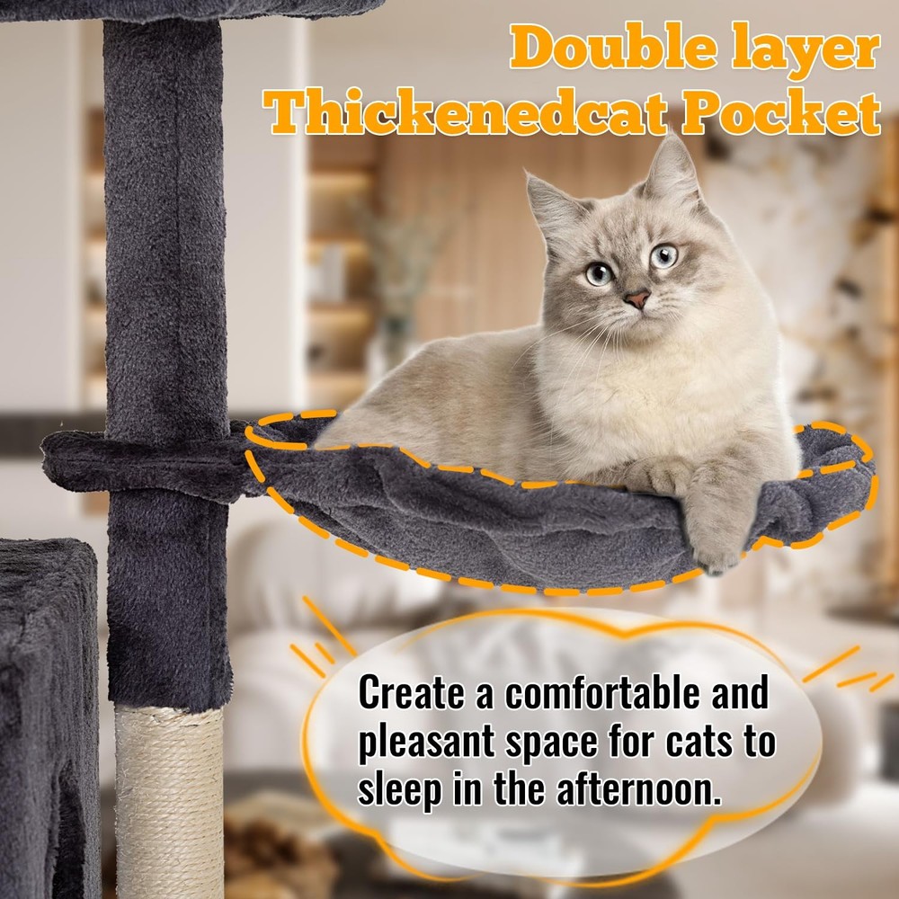 Multi Level Cat Tree Indoor Cat Tower with Scratching Posts