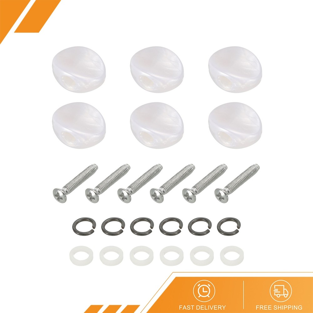 Guitar Tuning Peg Button Machine Head Oval and Concave Acrylic White