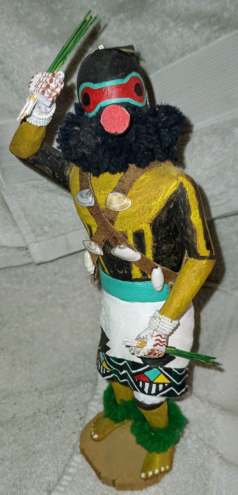 Vintage Well Done Hopi Carved Zuni Warrior Kachina Signed Les Honie