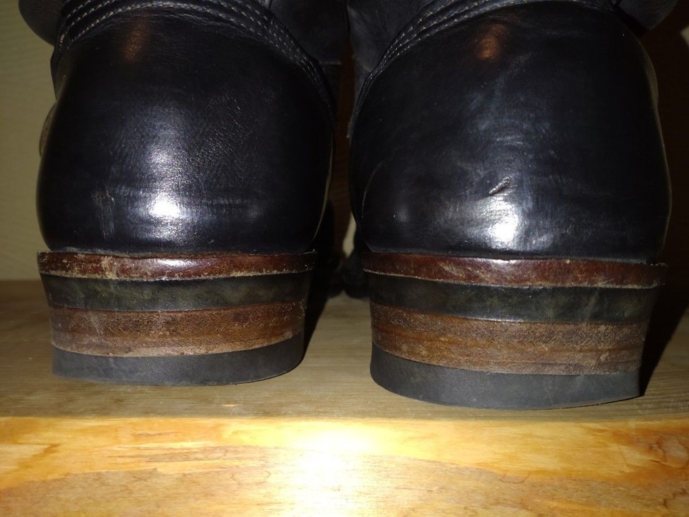 WHITE'S Boots Leather Black Nomad Engineer Boots Size 9FF
