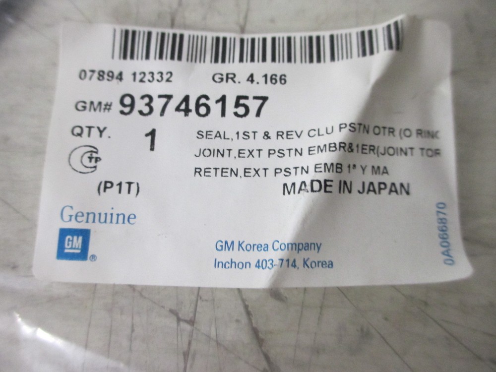 Genuine GM 93746157 Seal O Ring