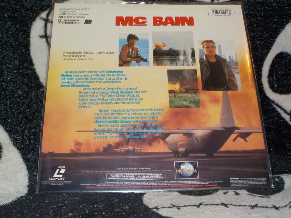 McBain Laserdisc LD Christopher Walken Free Ship $30