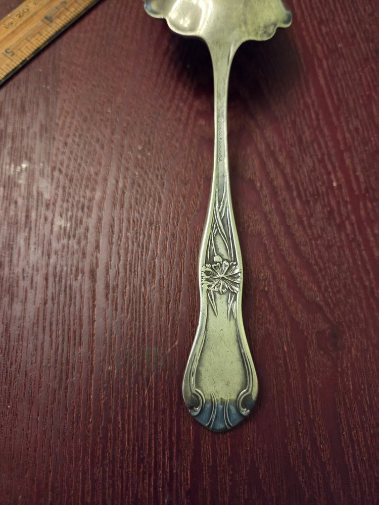 Sheffield Silverware S. H. Co. Quadruple Plate Large Casserole Spoon Carnation