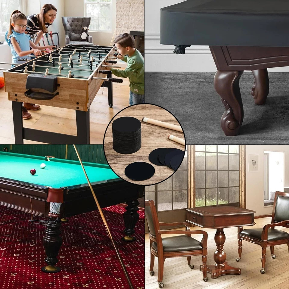 30 Pcs Billiard Pool Table Leg Shims, 3" Diameter Rubber Pool Table Leveling Kit