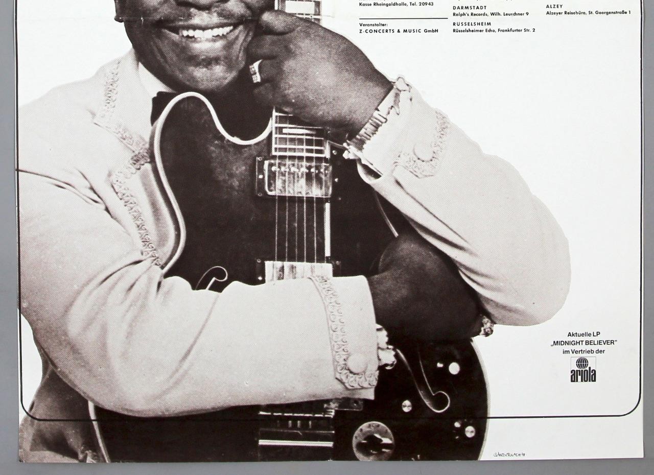 B.B. KING – rare vintage original 1978 concert poster *MIDNIGHT BELIEVER*