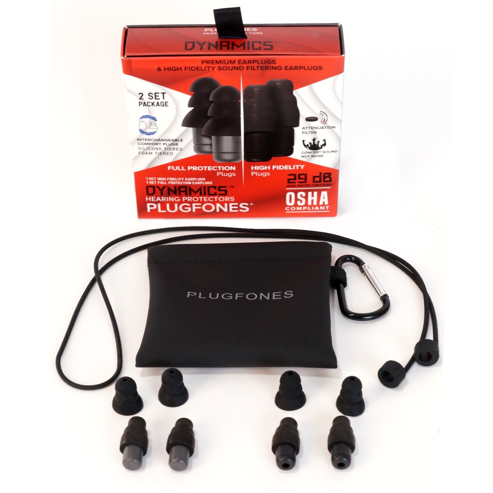 Plugfones High Fidelity Musician Ear Plugs and Concert Earplugs