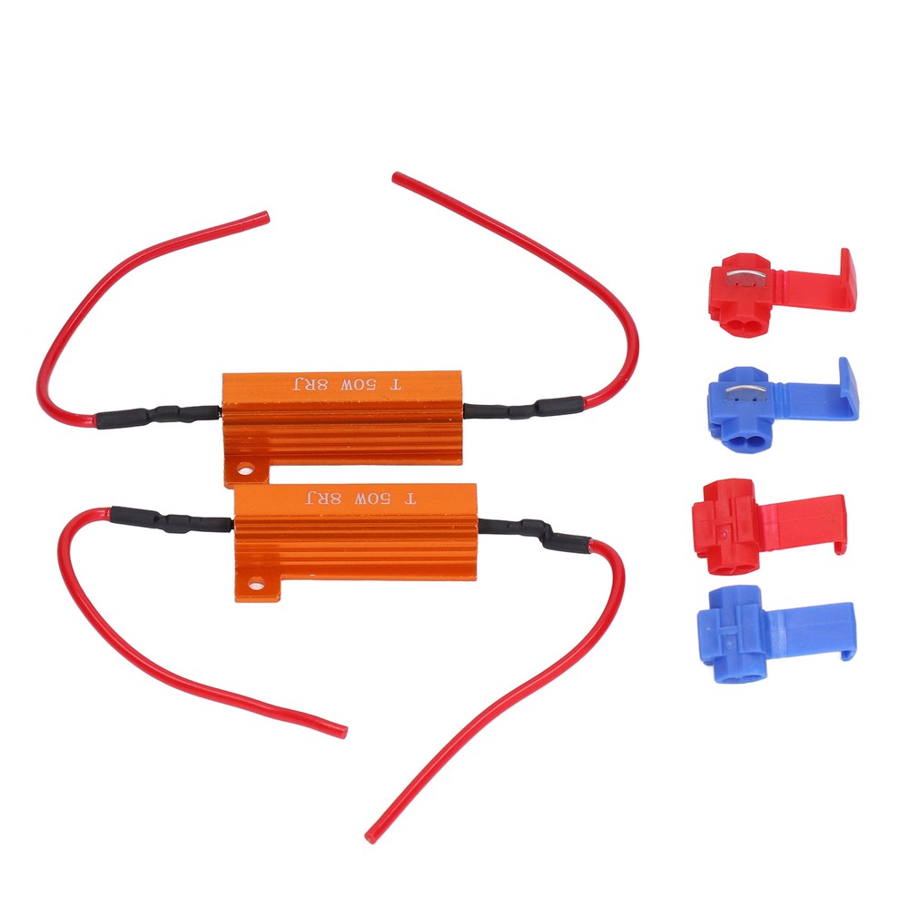 2 Sets Load Resistor 50W 8Ohm Error Accessory Kit For LED Light DRL