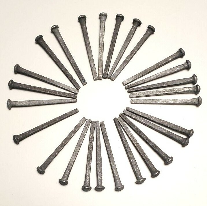 1/2 lb rose head square cut 2 1/2" blunt point galvanized boat nails Atlas NOS