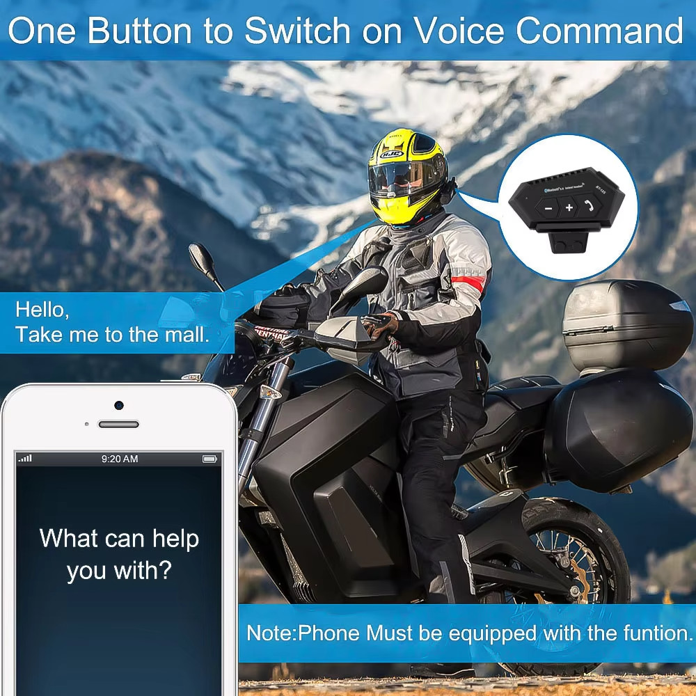 BT12S Motorcycle Helmet Bluetooth Headset, Hands-free Calling, Anti-interference
