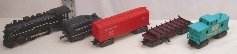 MARX BIG RAIL WORK TRAIN STEAM TYPE ELECTRIC 5 PIECE TRAIN SET BOXED
