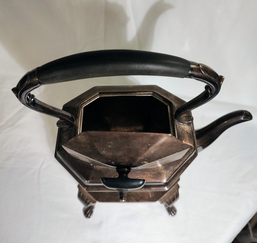 Antique Sheffield England Silverplate Tilting Kettle E.P.N.S. with stand