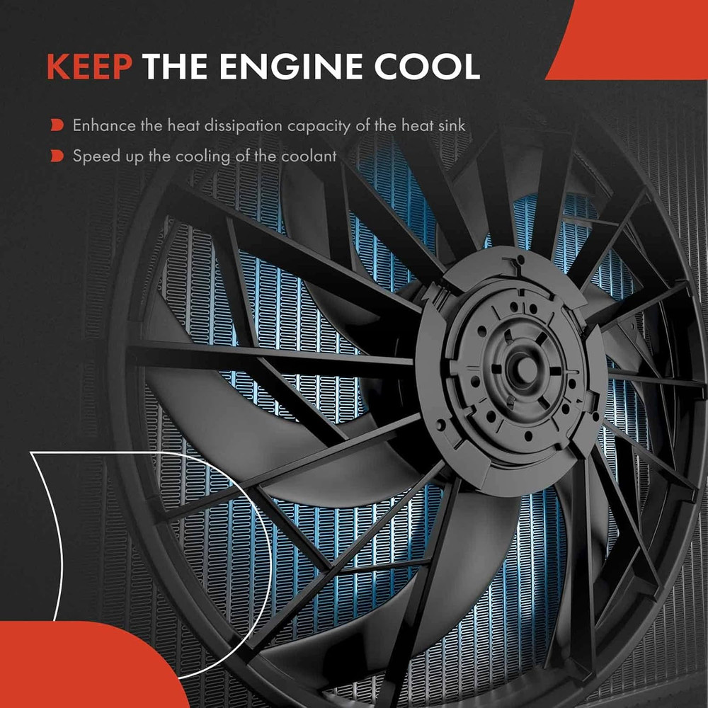 A/C Condenser Fan Assembly Compatible with Select Dodge Models - Ram 1500 2002-2
