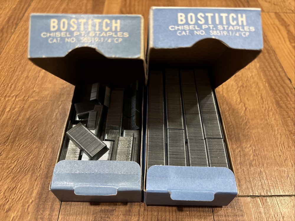 2 Boxes Bostitch Vintage 5000 Standard Chisel Point Staple SBS 19- 1/4"