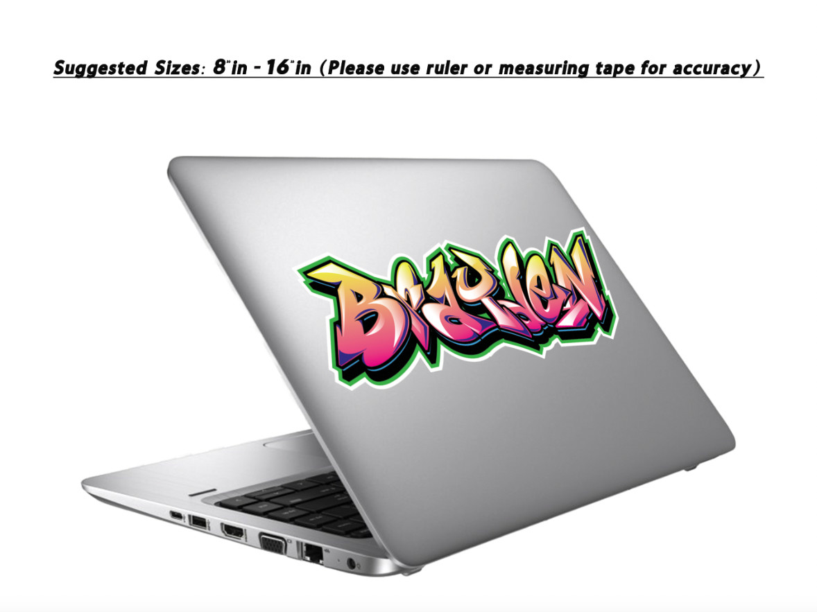 Custom Personalized Vinyl Graffiti Name Decal Sticker | Car Window Tumbler Wall