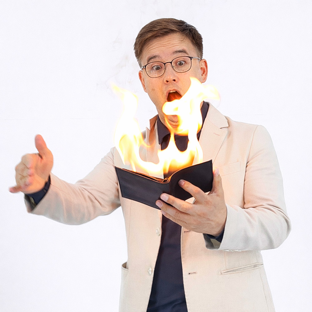 Fire Wallet Magic Trick Magician Prop