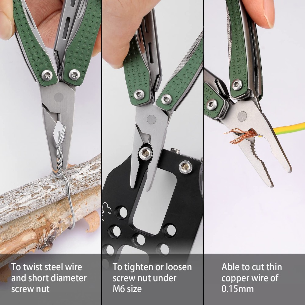 EDC Keychain Multitool, 10 in 1 Mini Pocket Knife Multi Tool with Needlenose ...