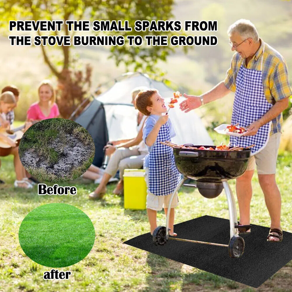 Fireproof Pit High Temp Mat Fire Pit Mat & Grill 40 Inch Deck Protector
