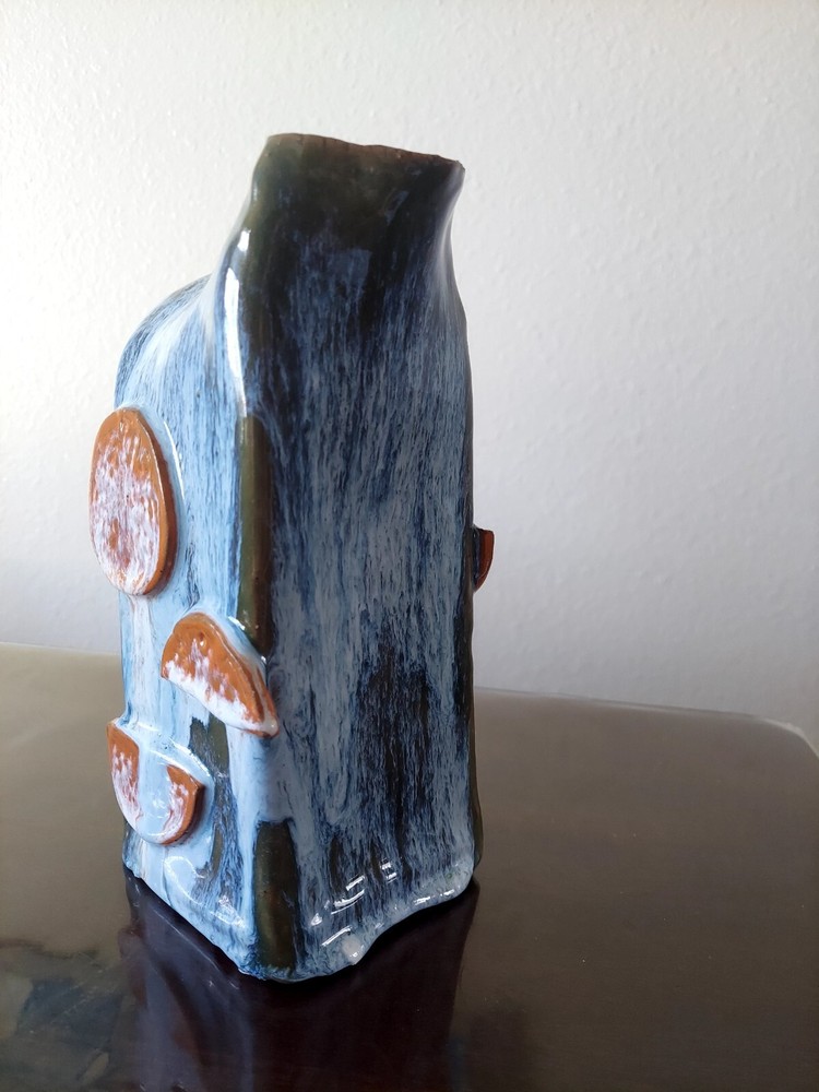 Original Ceramic Orange Juice Box Medium Sculpture Handmade Art