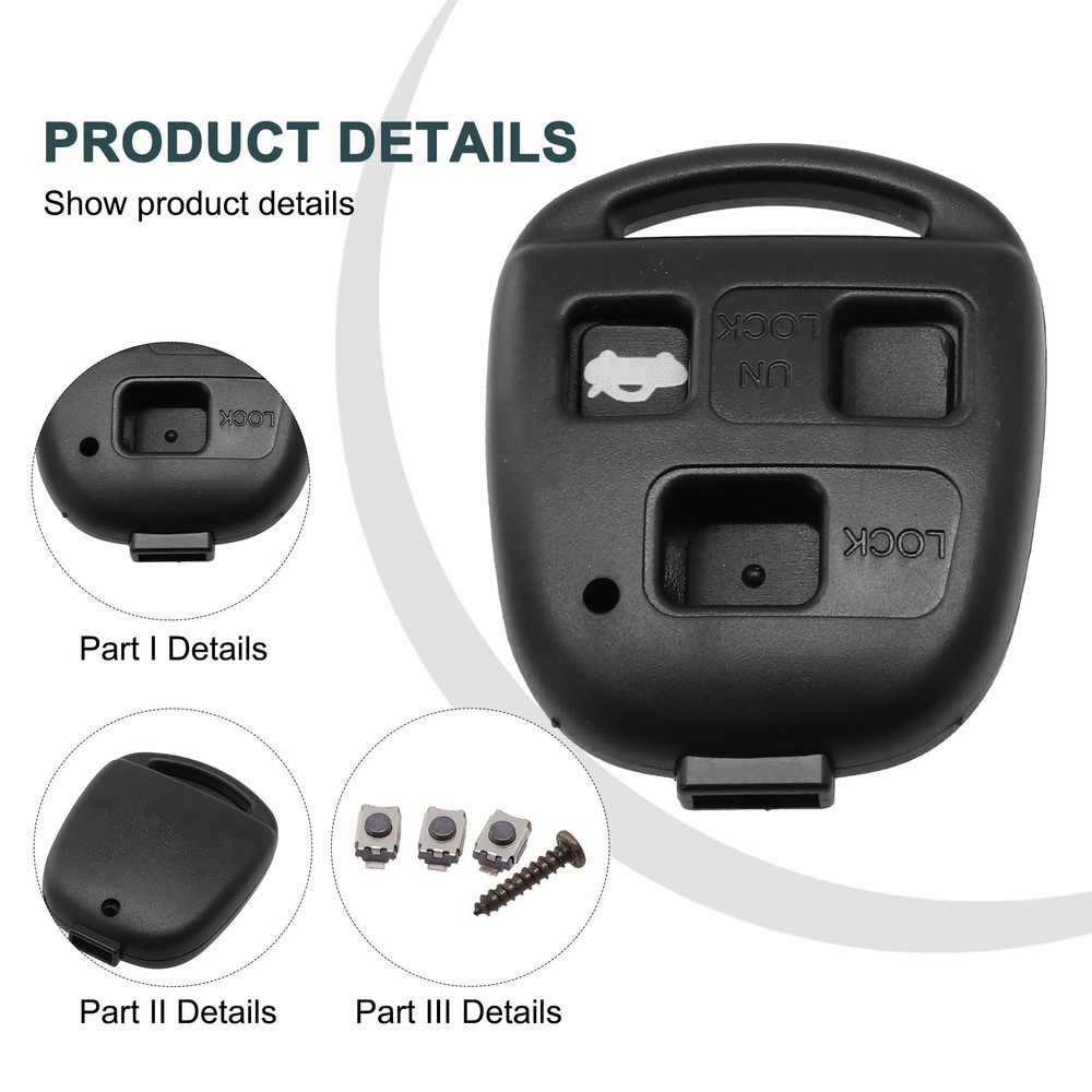 Key Button Pad Key Shell 3Button Auto Care Car Accessories Car Remote Key Case
