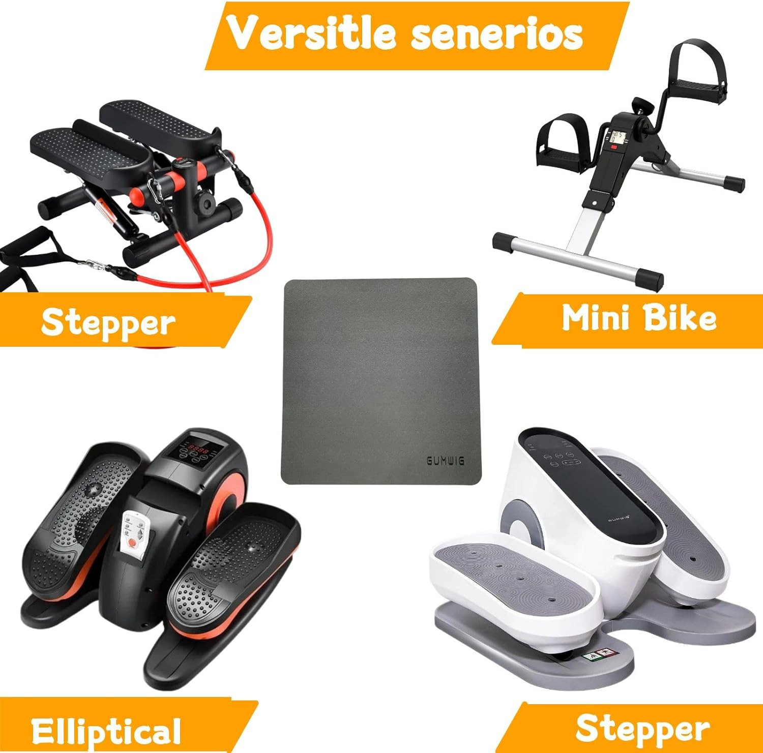 Under Desk Elliptical Equipment Mat, Electric Leg Foot Exerciser Machine Mat Whi