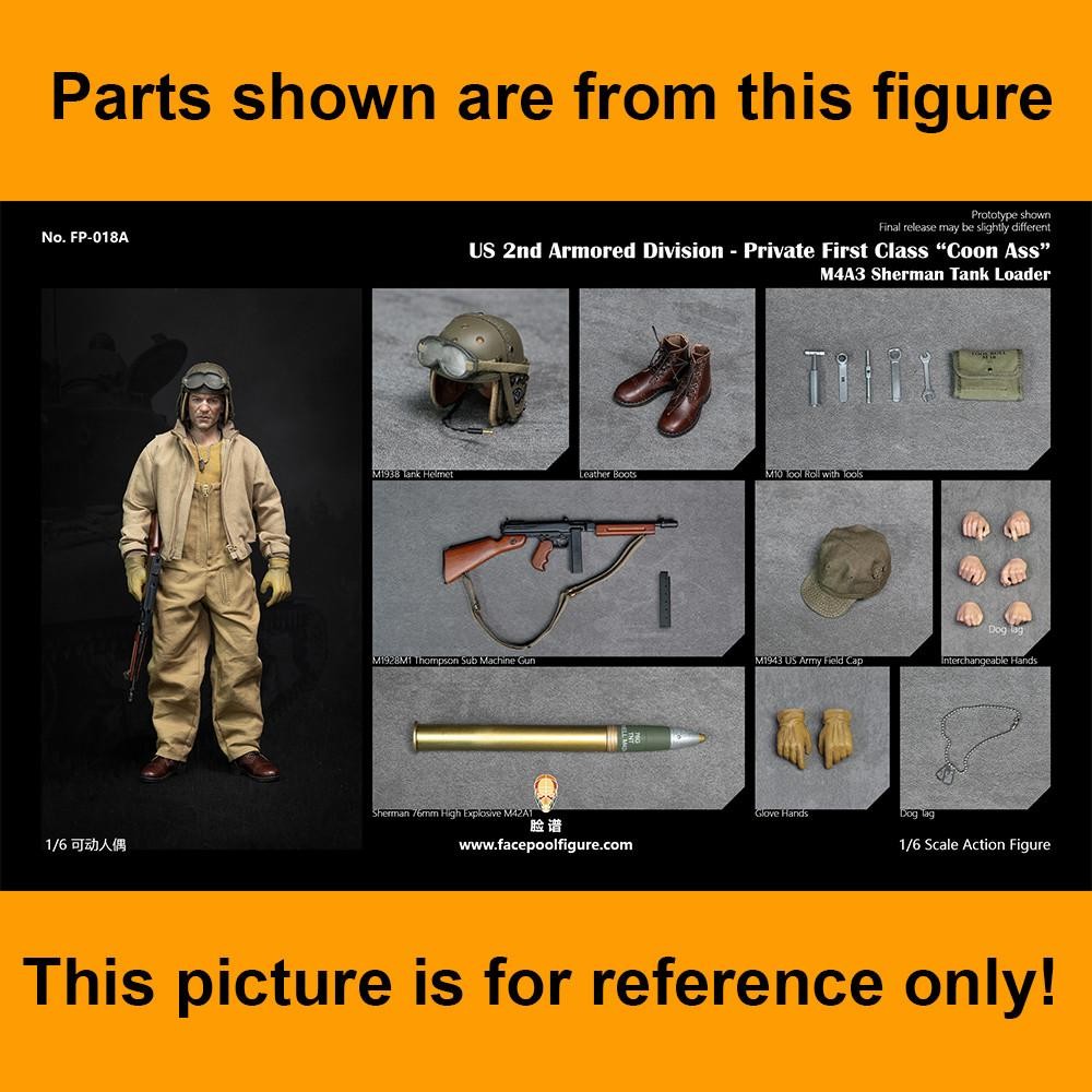 Sherman Tank Loader - Tanker Jacket w/ Patch - 1/6 Scale Facepool Action Figures