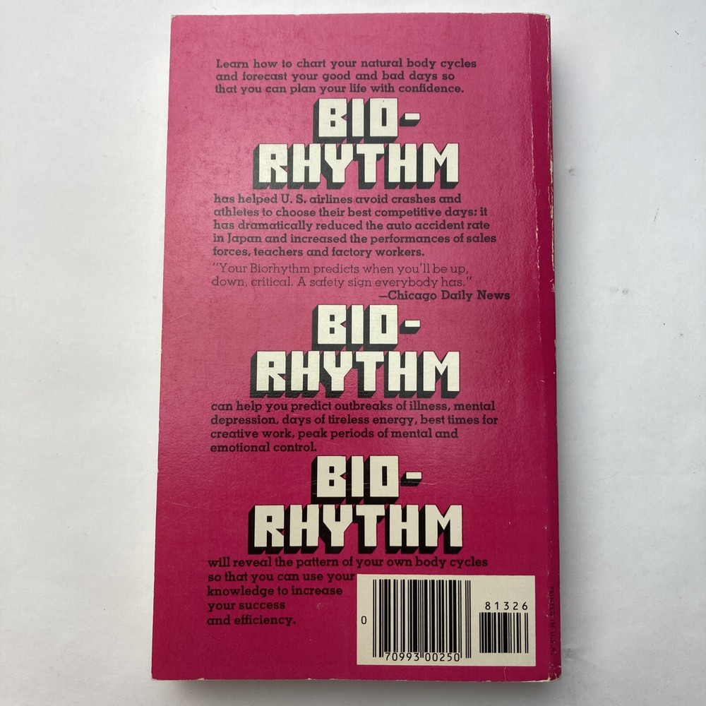 Bio-Rhythm Computerized Study Biological Clocks Bernard Gittelson 1977 Paperback