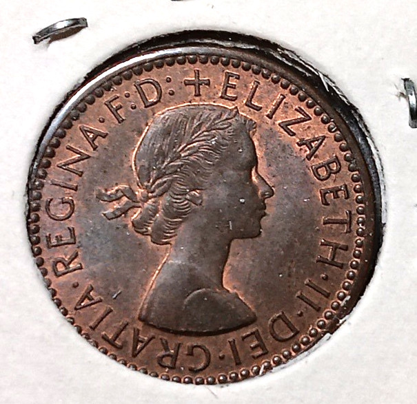 1956 Great Britain 1 Farthing Coin