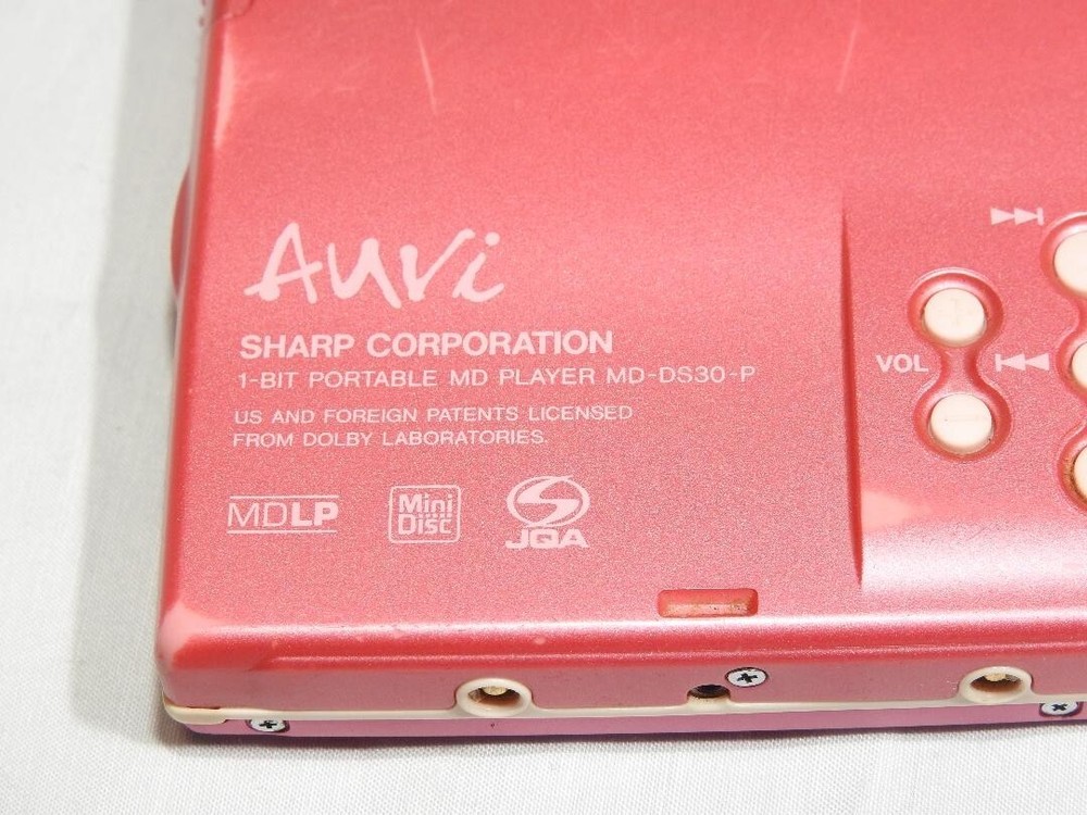 SHARP MD-DS30 MD Walkman Portable MiniDisc Player Pink Used with Remote control