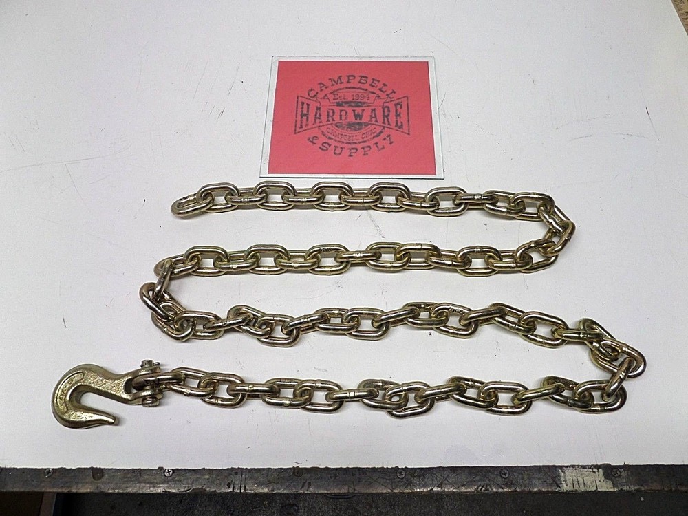 Auto Body Frame Machine Pull Chain 3/8" x 7' Grade 70 with 3/8" Grab Hook