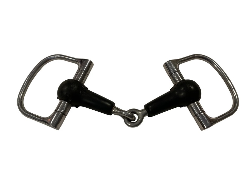 Hunter D Ring Rubber Mouth Snaffle Bit 4.5”