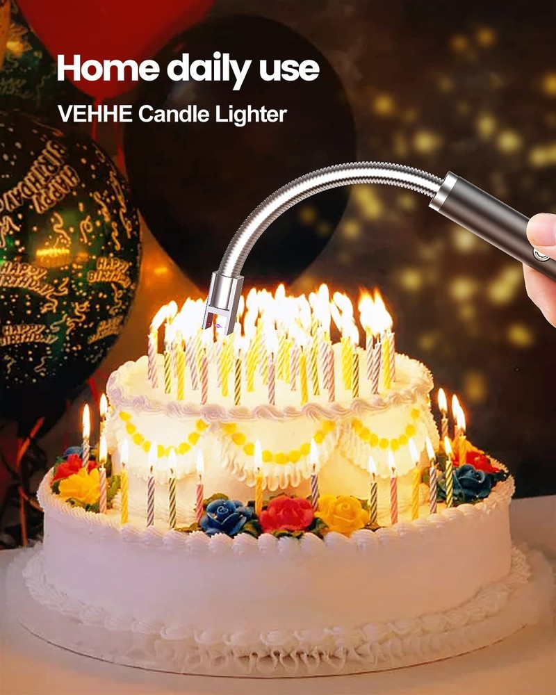 Candle Lighter, 2 Pack Rechargeable Electric Lighter with LED Battery Display...