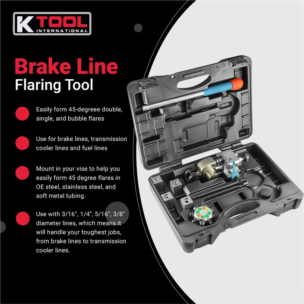 K Tool 70081 Brake Line Flaring Tool Set, Versatile, Durable Construction