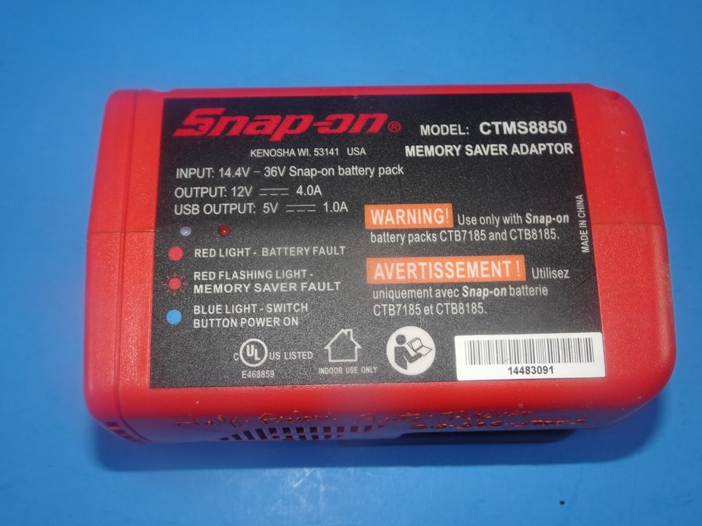 Snap on Tools CTMS8850 Memory Saver Adapter.